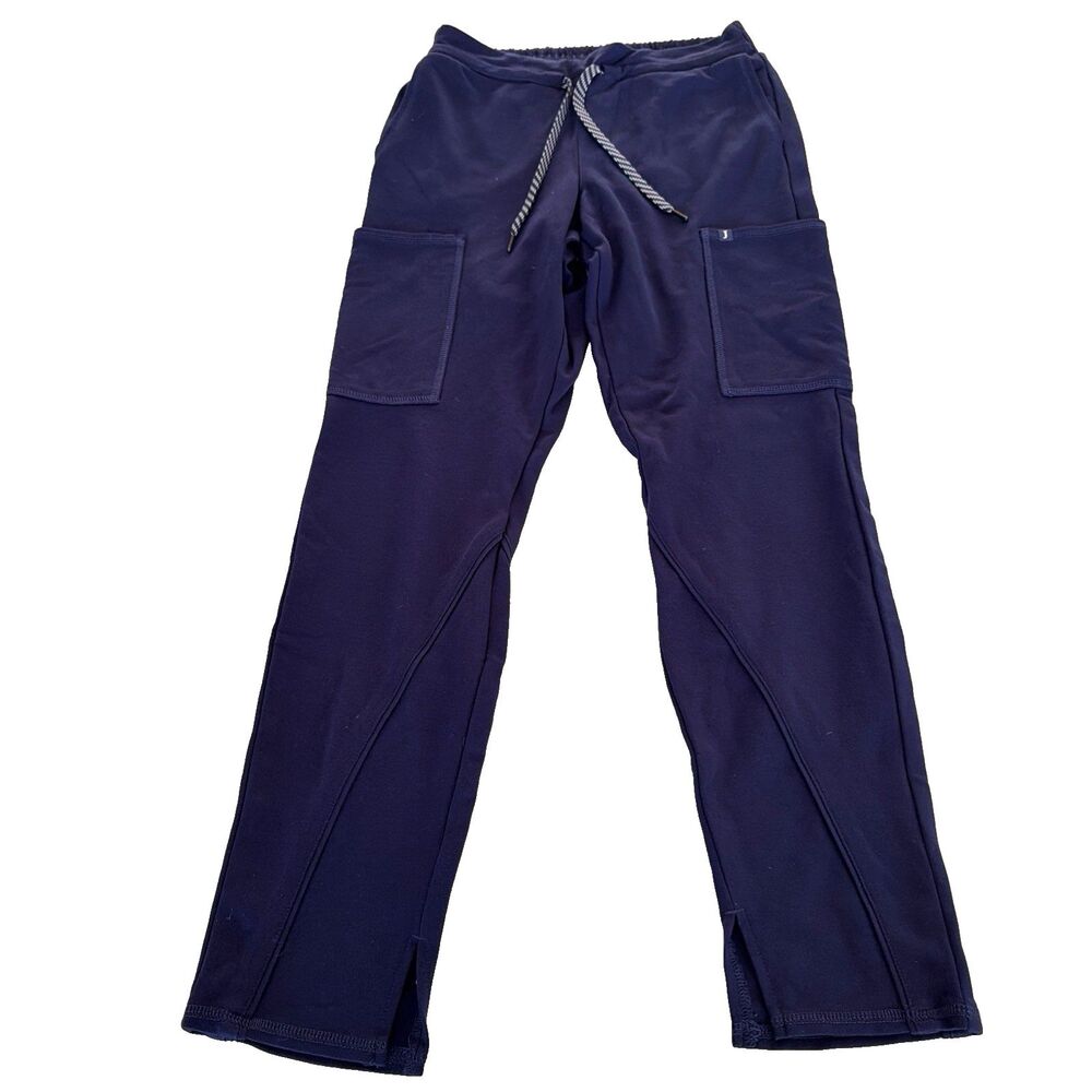 Jaanuu Women's Soft Knit Slim Cargo Scrub Pants Navy J95137 Small